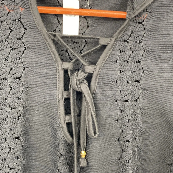 Dotti Swimsuit Dress Cover up Womens Size Small Black Hooded Lace up Breathable - Picture 4 of 11